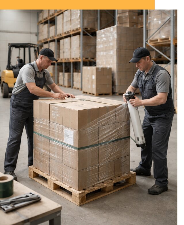 Упаковка и паллетирование грузов от 3600 руб: защита и крепление